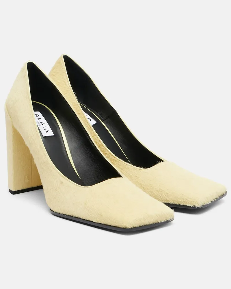 Alaïa AlaÃ¯a Pumps 90 aus Kalbshaar Gelb