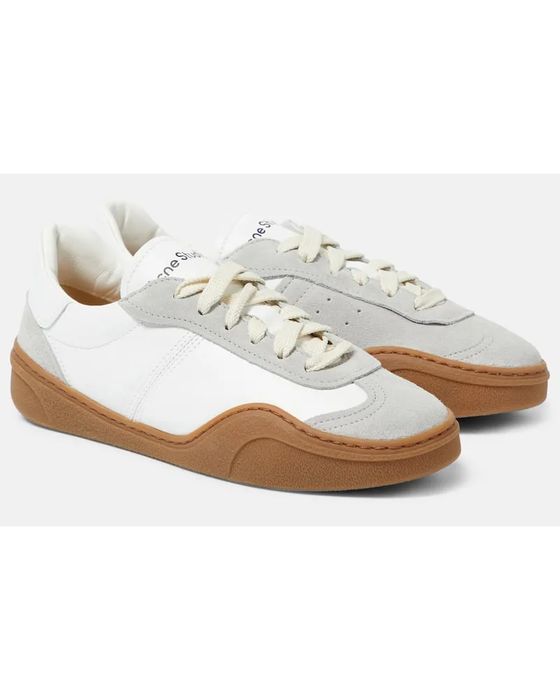 Acne Studios Sneakers aus Leder mit Veloursleder Weiss