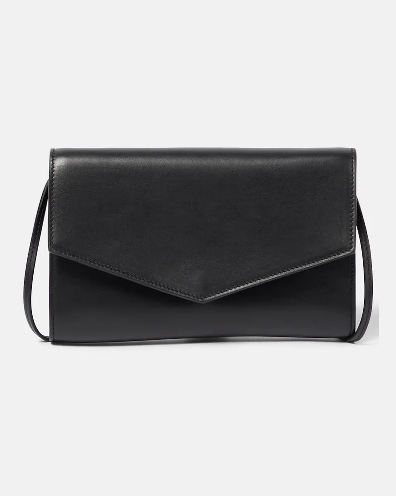 The Row Schultertasche Envelope aus Leder Schwarz