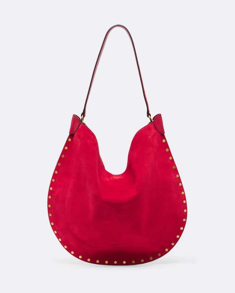 Isabel Marant Schultertasche Oskan aus Veloursleder Rot