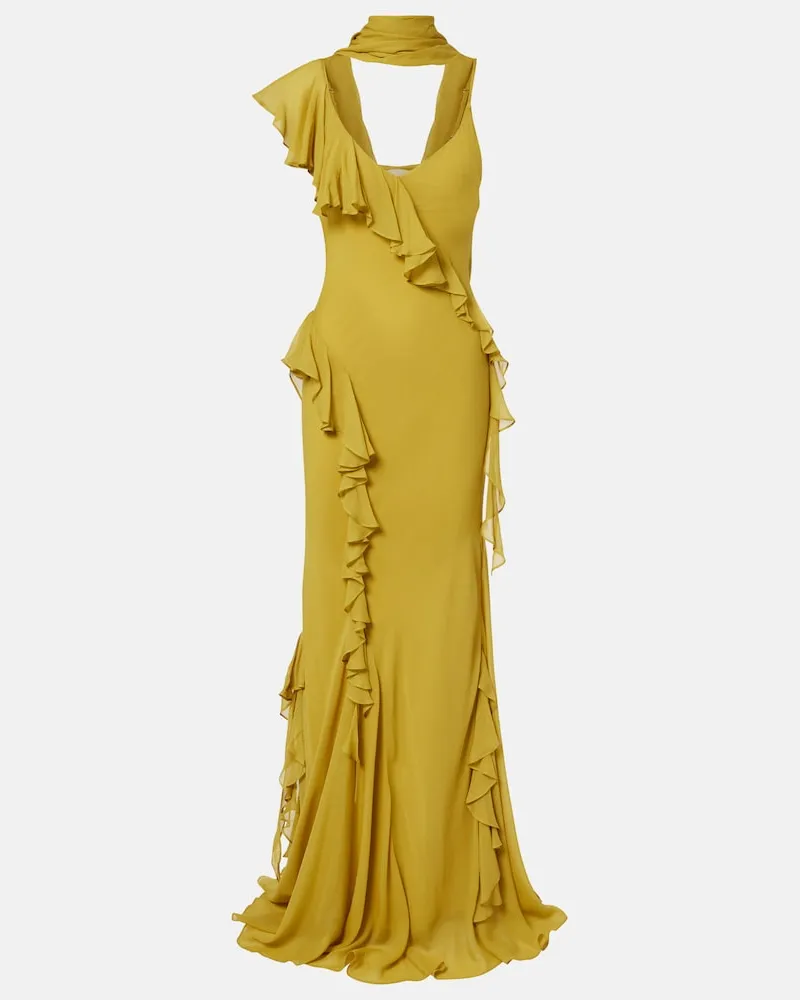 De La Vali Robe Mayara aus Georgette Gelb