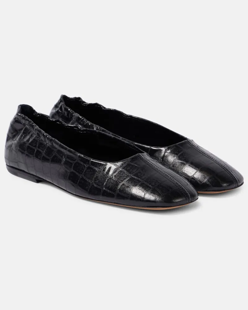 Dries van Noten Ballerinas aus Leder Schwarz