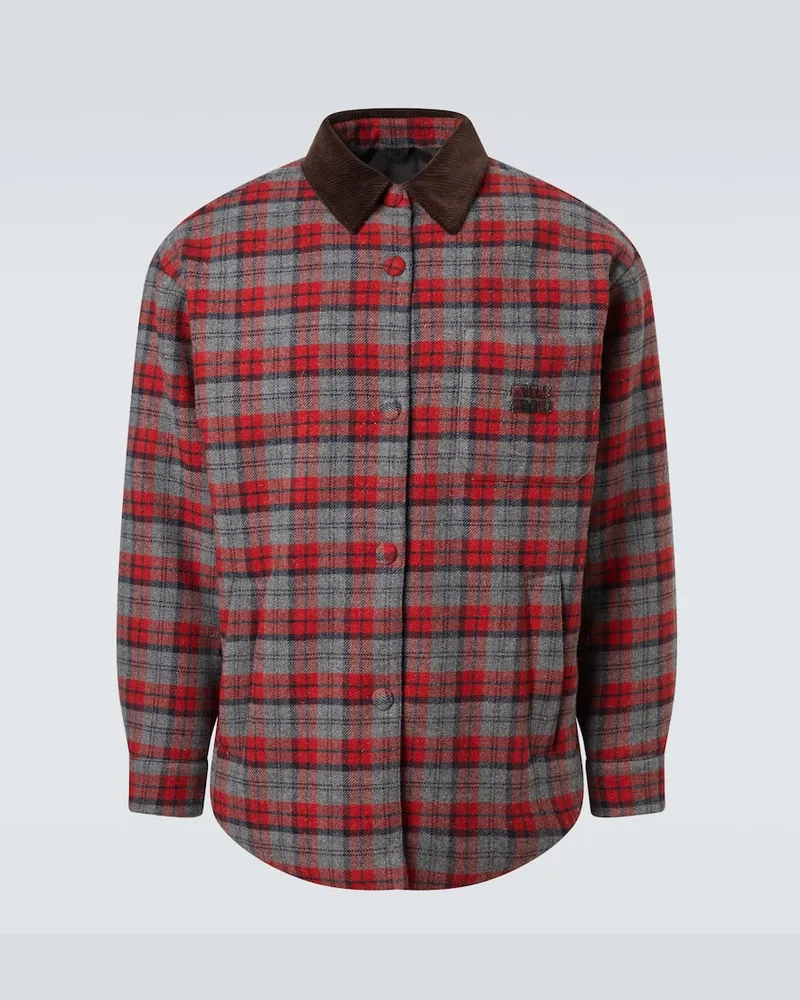 Miu Miu Hemdjacke aus Schurwolle Rot