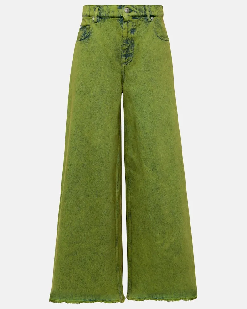 Marni High-Rise Wide-Leg Jeans Grün