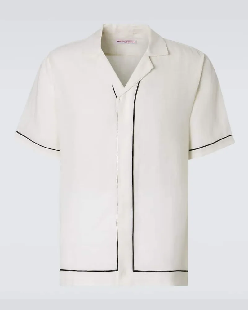 Orlebar Brown Hemd aus Leinen Weiß