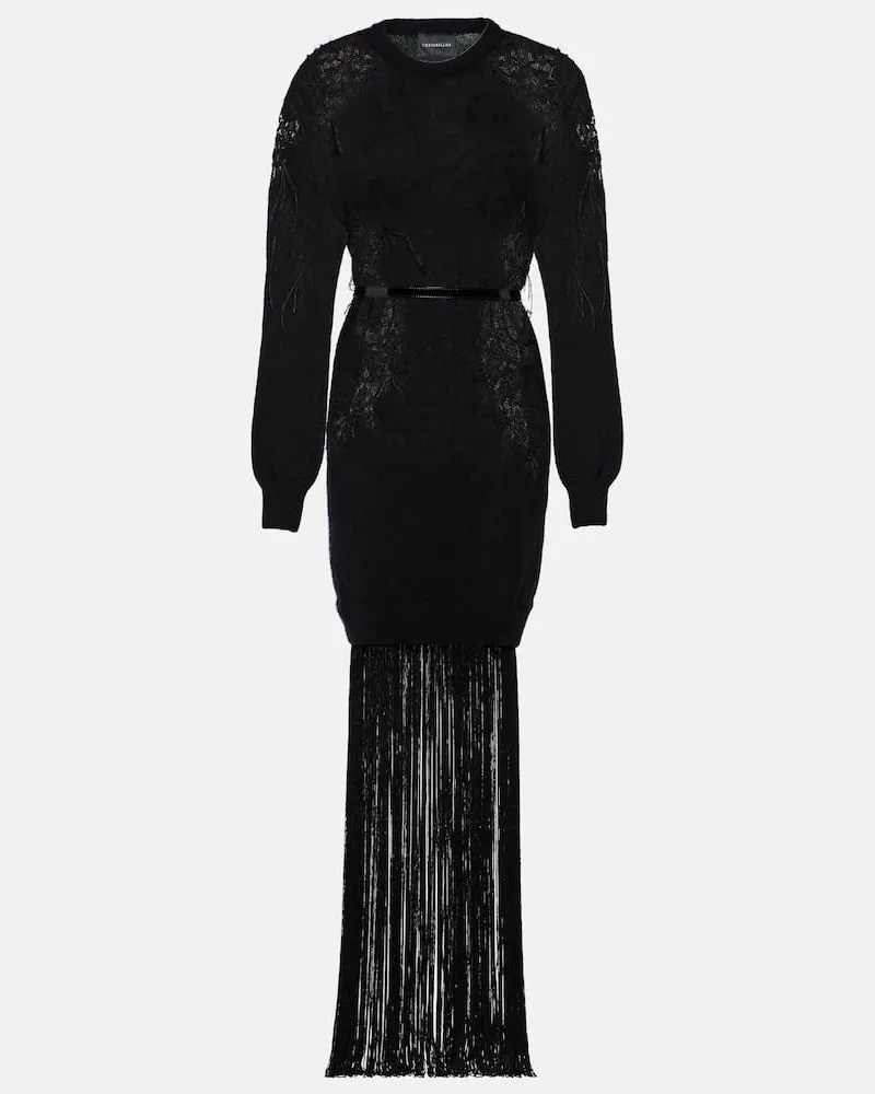 COSTARELLOS Kleid aus Häkelstrick Schwarz