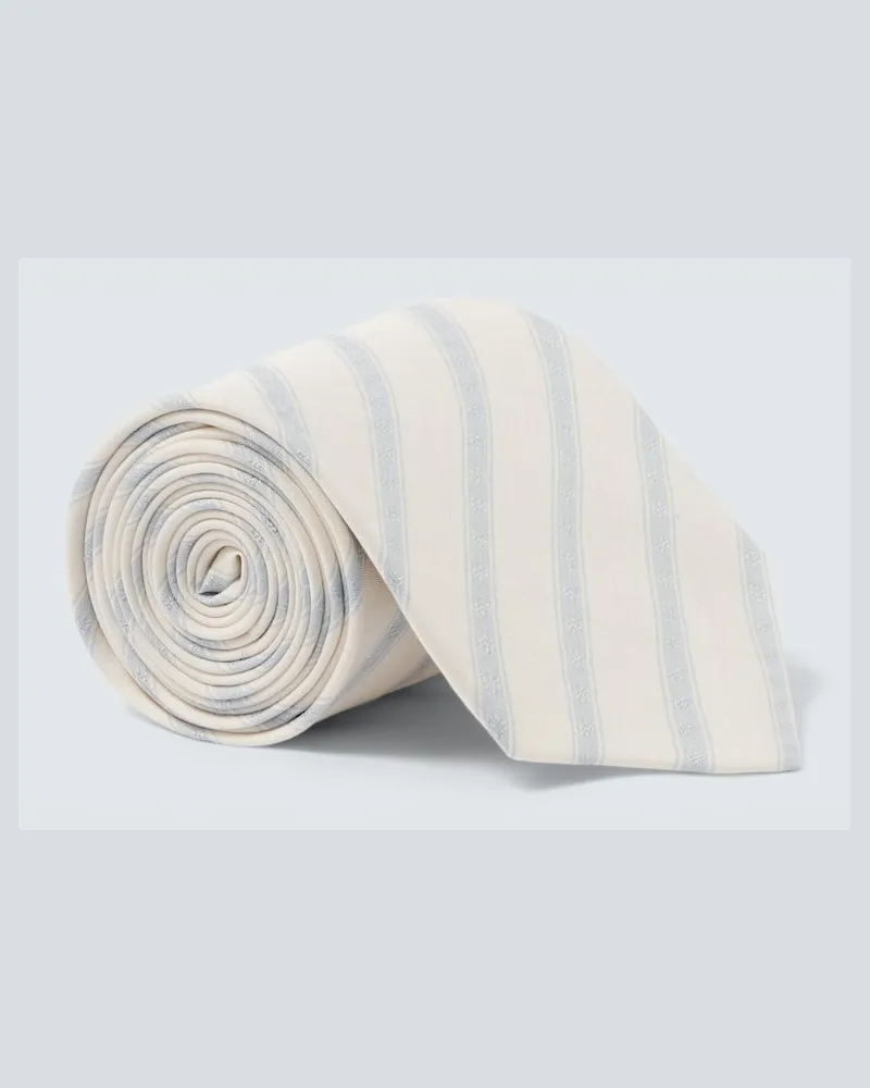 Saint Laurent Krawatte aus Seide Weiß