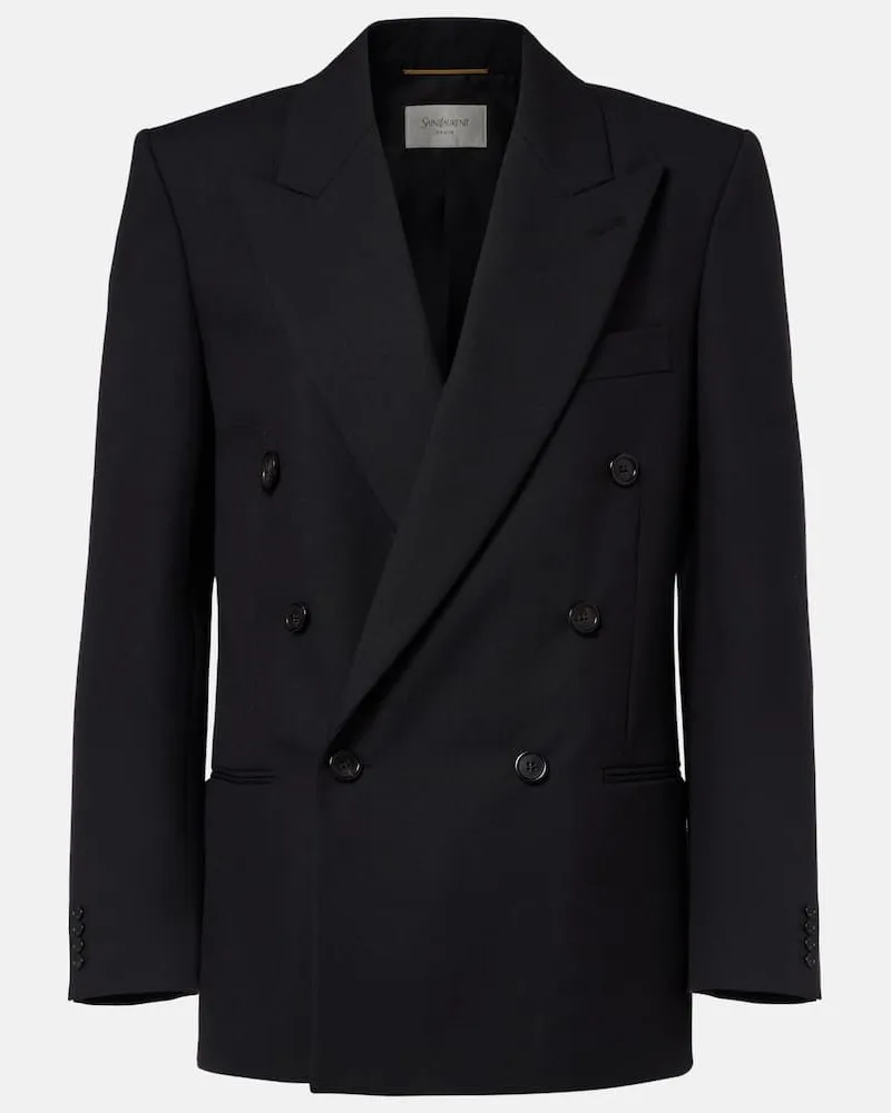 Saint Laurent Blazer aus Wolle Schwarz