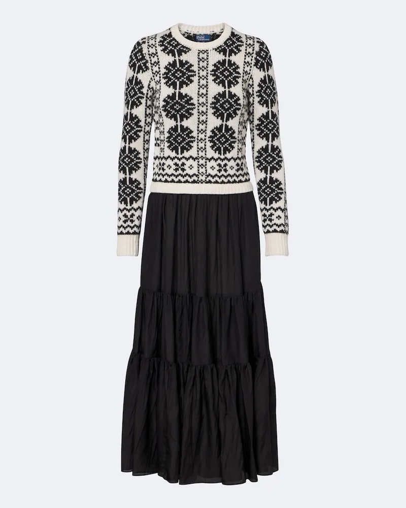 Ralph Lauren Pulloverkleid aus Strick Schwarz