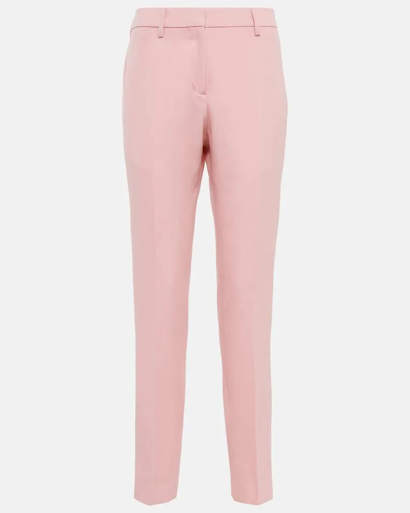 Burberry Mid-Rise-Hose aus Wolle Pink