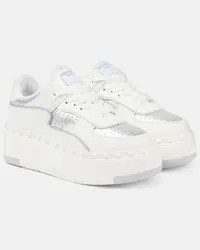 Valentino Garavani Plateau-Sneakers Freedots XL aus Leder Weiss