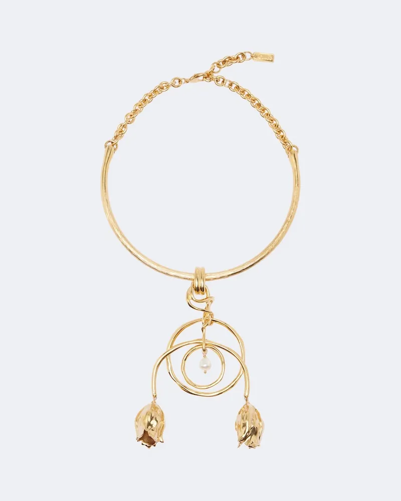 Chloé Chloé Halskette mit Zierperle, vergoldet Gold