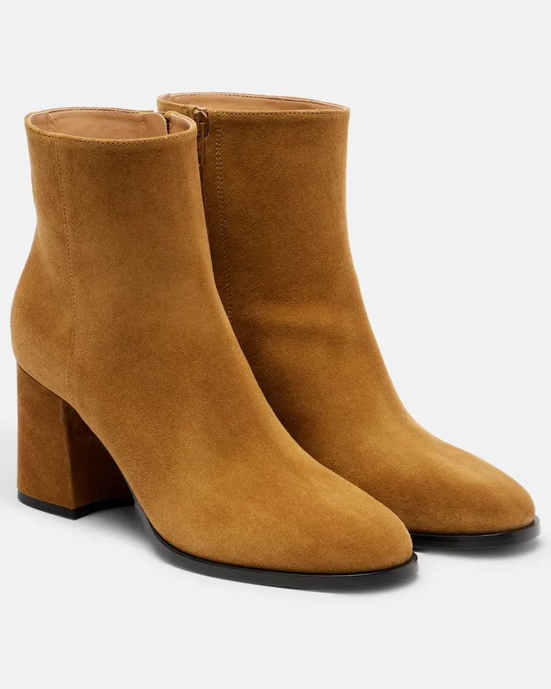 Valentino Garavani Ankle Boots Fawcette 75 aus Veloursleder Braun