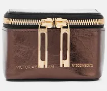Clutch Micro aus Metallic-Leder