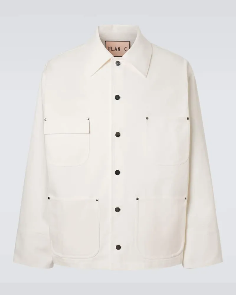 PLAN C Feldjacke aus Denim Weiß
