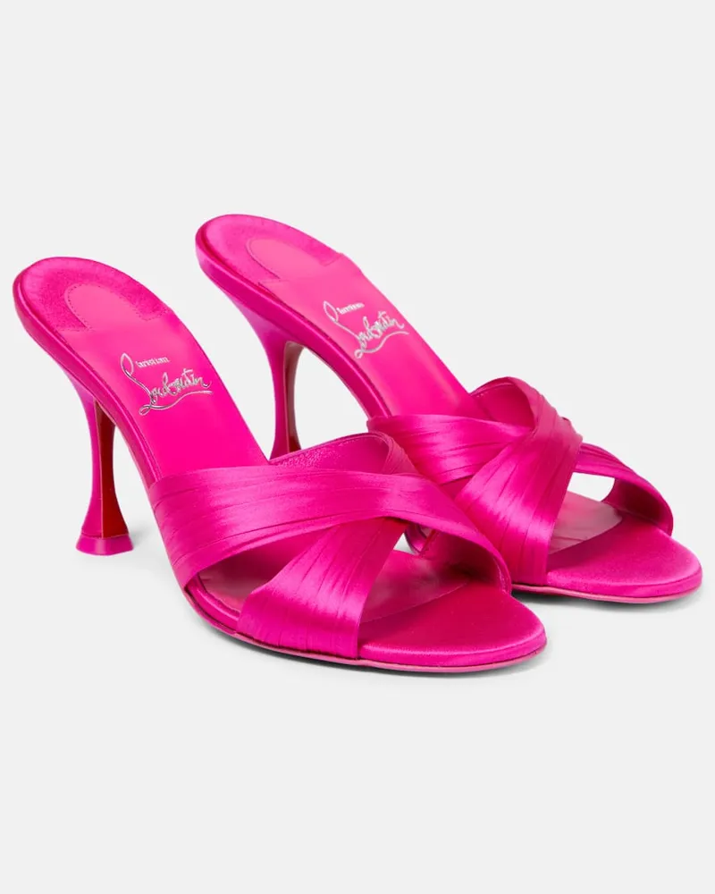 Christian Louboutin Pantoletten Nicol Is Back 85 aus Satin Rosa