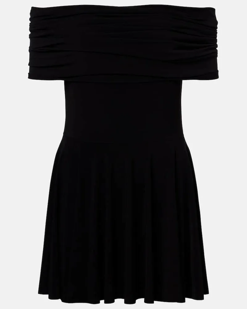 Norma Kamali Minikleid aus Jersey Schwarz