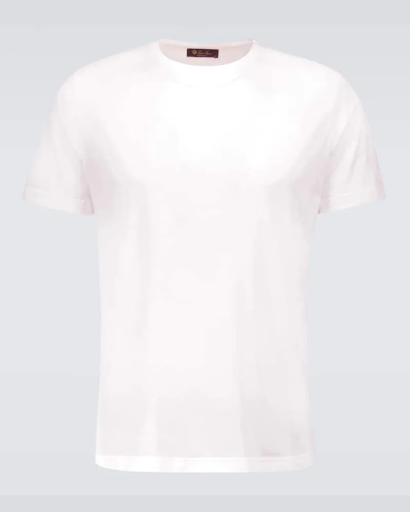 Loro Piana T-Shirt aus Seide und Baumwolle Weiß