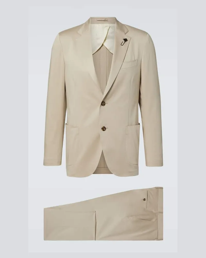 LARDINI Anzug aus einem Baumwollgemisch Beige