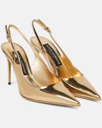 Dolce & Gabbana X Kim Slingback-Pumps Lollo aus Metallic-Leder Gold