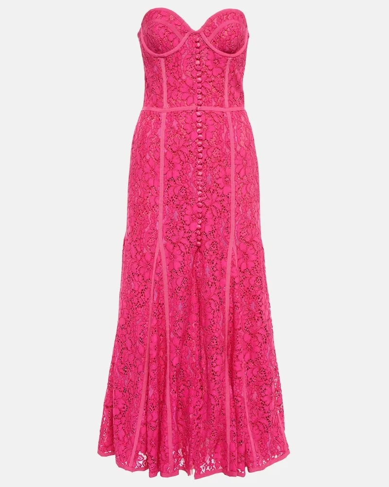 COSTARELLOS Maxikleid Elodie aus Spitze Pink
