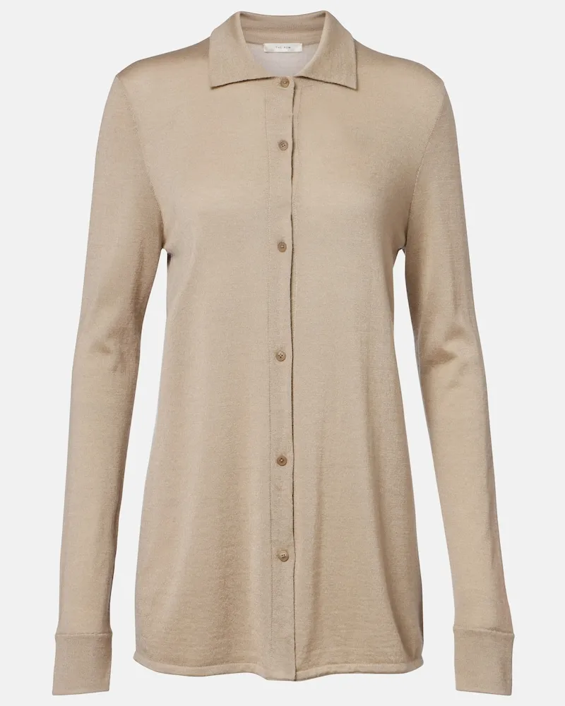 The Row Hemd Ocari aus Kaschmir und Seide Beige
