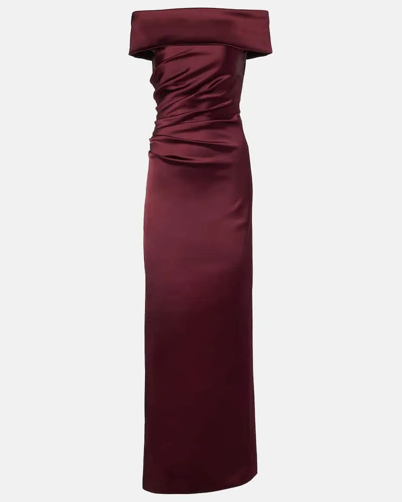 Max Mara Off-Shoulder-Maxikleid Opaco Burgunderrot