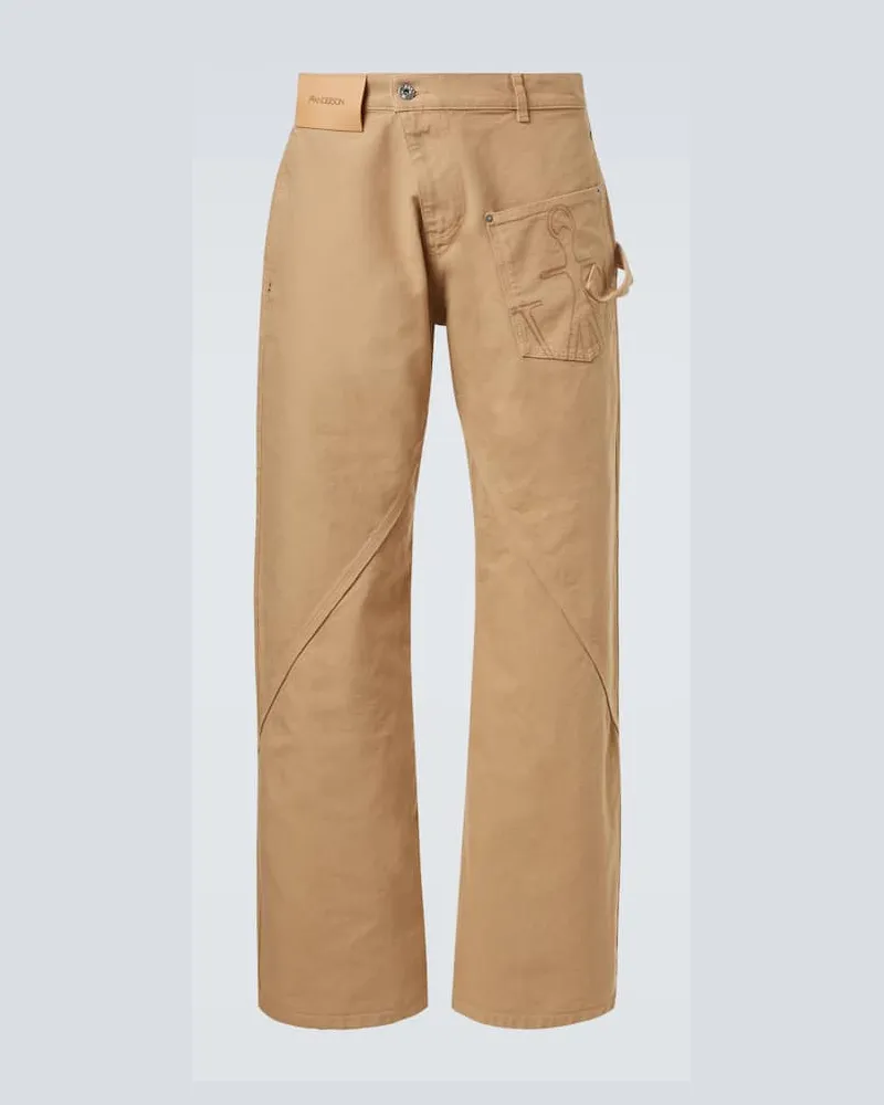 J.W.Anderson Weite Hose Twisted aus Baumwolle Beige
