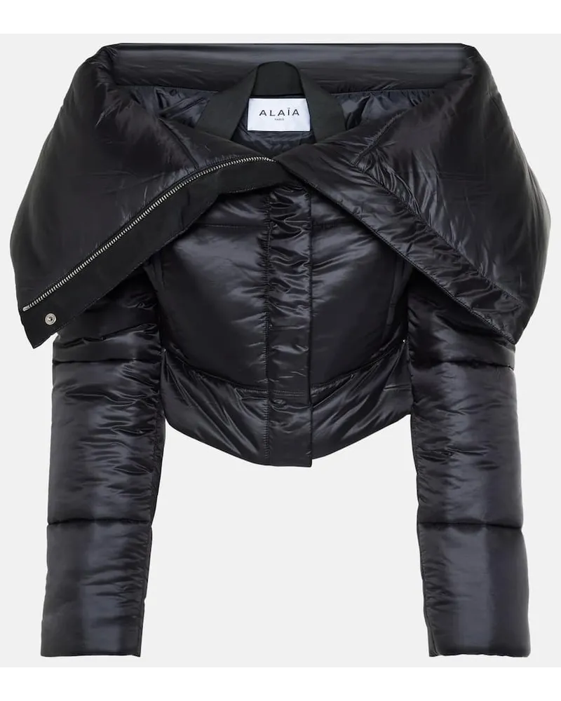 Alaïa Alaïa Wattierte Cropped-Jacke Schwarz