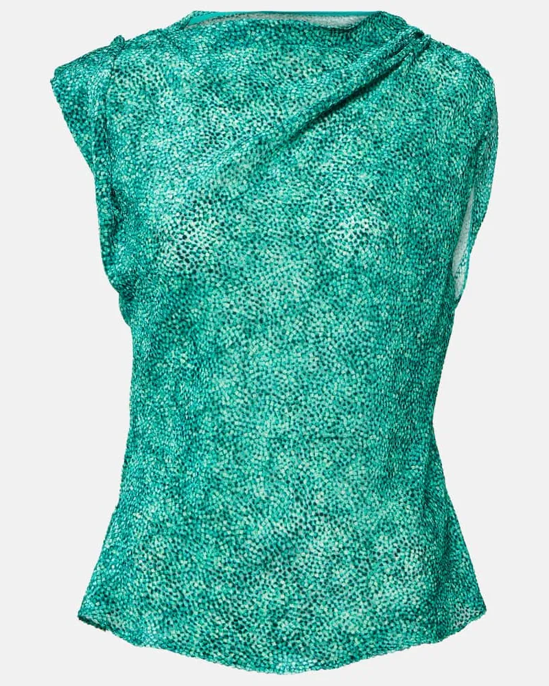 Isabel Marant Top Samia aus einem Seidengemisch Grün