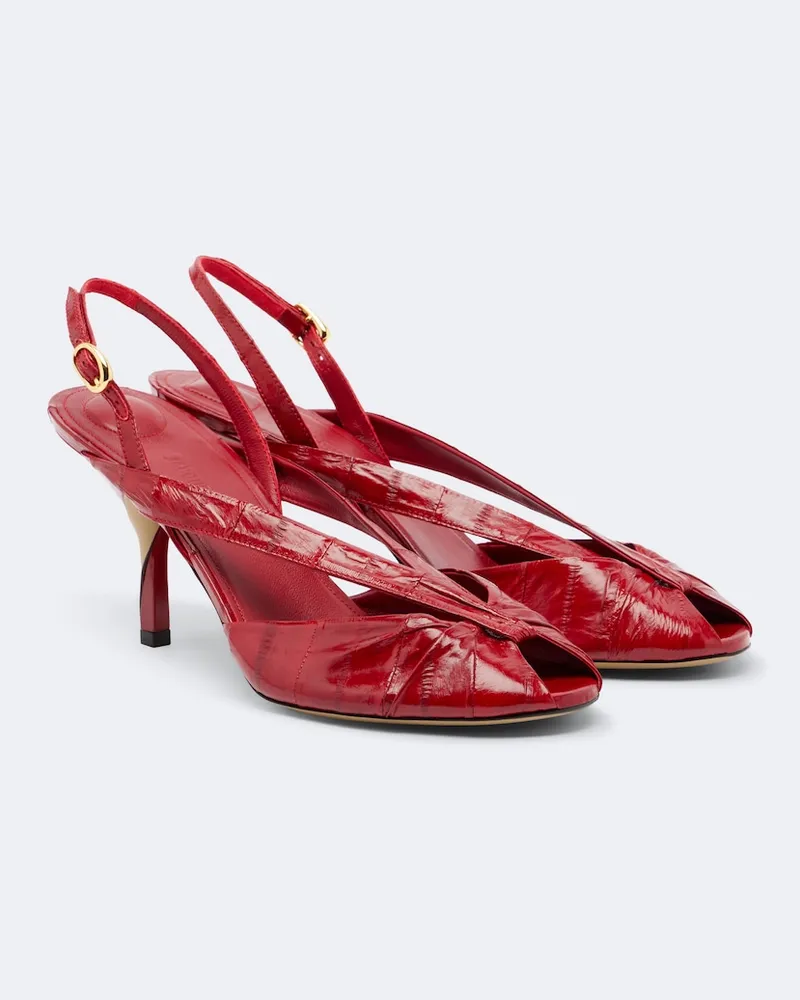 Jacquemus Peeptoe-Pumps Poisson aus Leder Rot