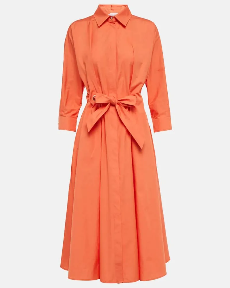 Max Mara Hemdblusenkleid Flavio aus Baumwollpopeline Rosa