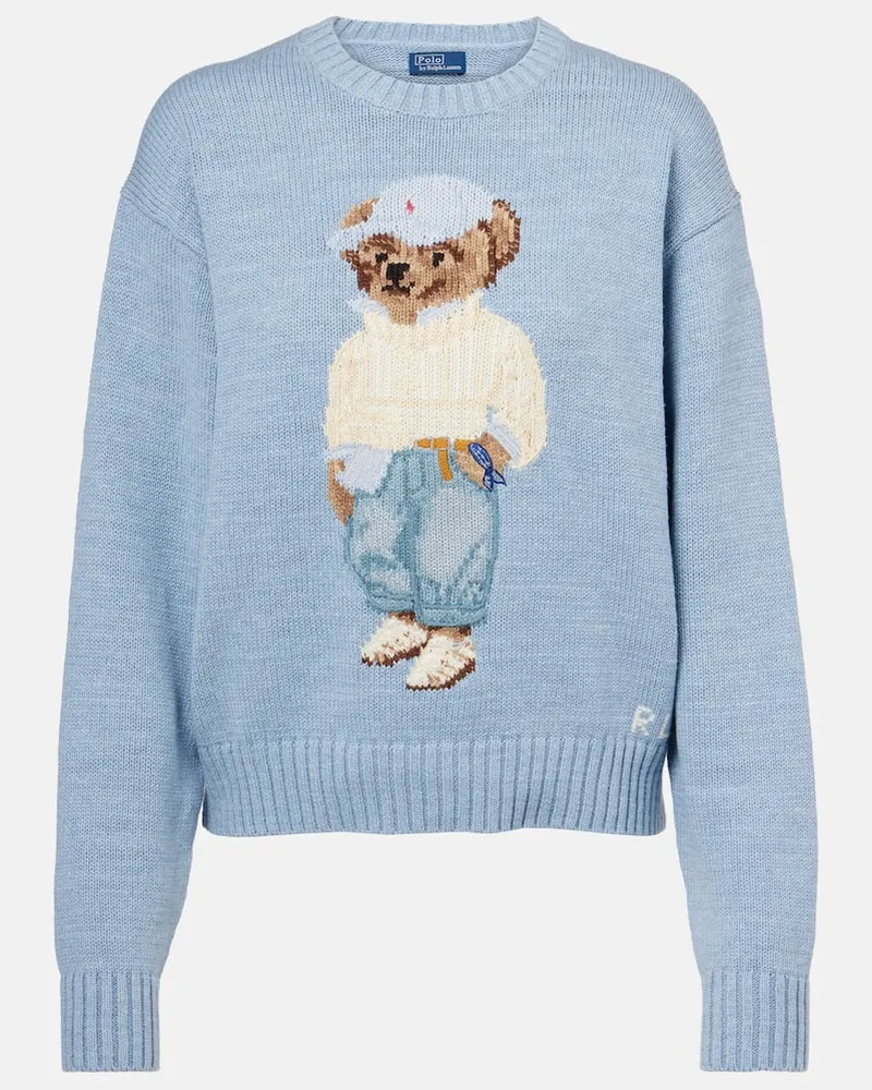 Ralph Lauren Pullover Polo Bear aus Baumwolle Blau