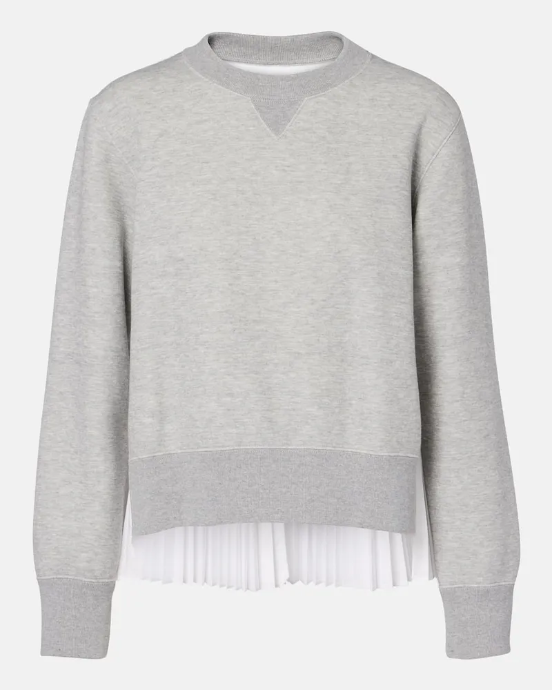 Sacai Sweatshirt aus einem Baumwollgemisch Grau