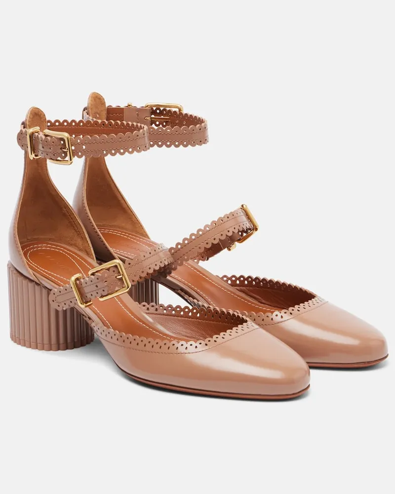 Zimmermann Mary-Jane-Pumps Eddie 55 aus Leder Beige