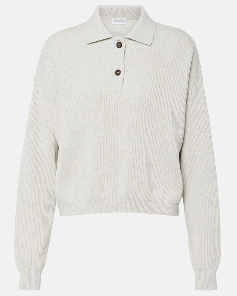 Brunello Cucinelli Polopullover aus Baumwolle Weiß
