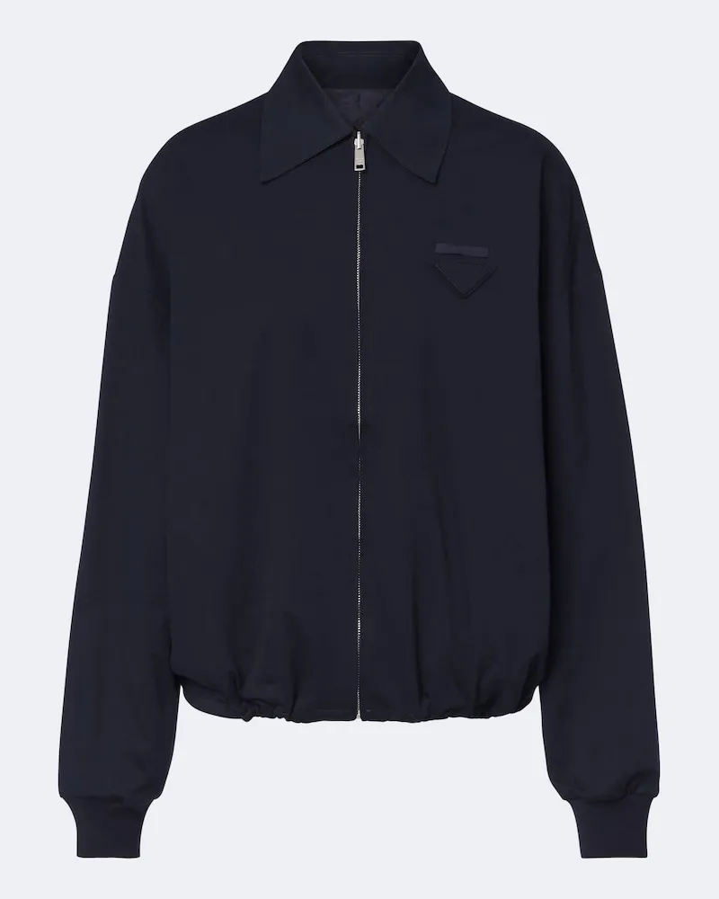 Prada Wendbarer Blouson aus Re-Nylon und Baumwolle Blau