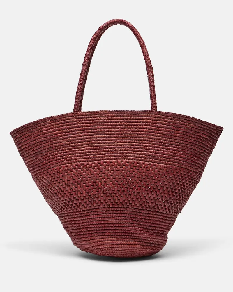 The Row Tote Emilie aus Raffiabast Burgund