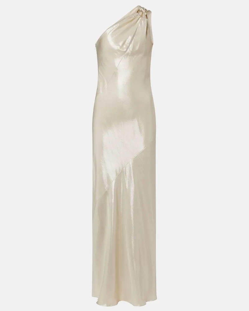 Max Mara One-Shoulder-Robe Odissea Gold