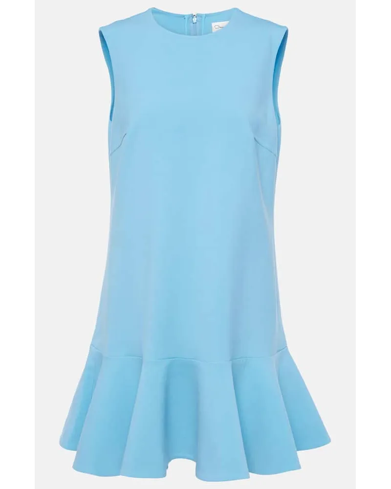 Oscar de la Renta Minikleid aus einem Wollgemisch Blau
