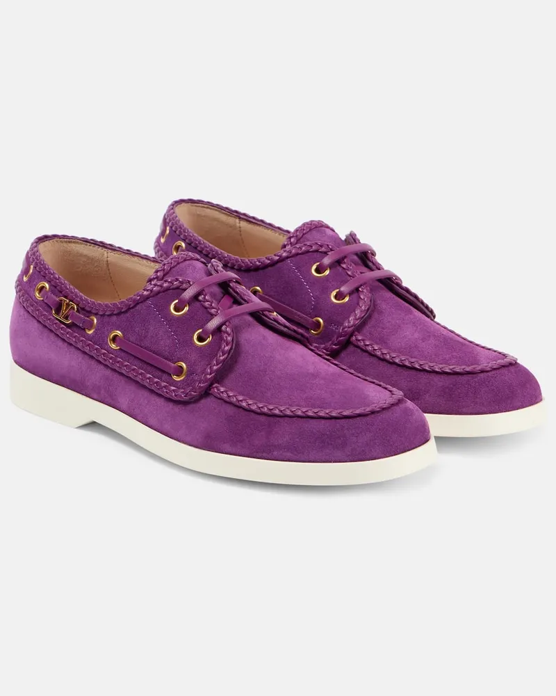 Valentino Garavani Segelschuhe Palm Avenue aus Veloursleder Violett