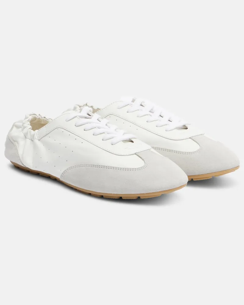 Saint Laurent Sneakers Lewis aus Leder und Veloursleder Weiß