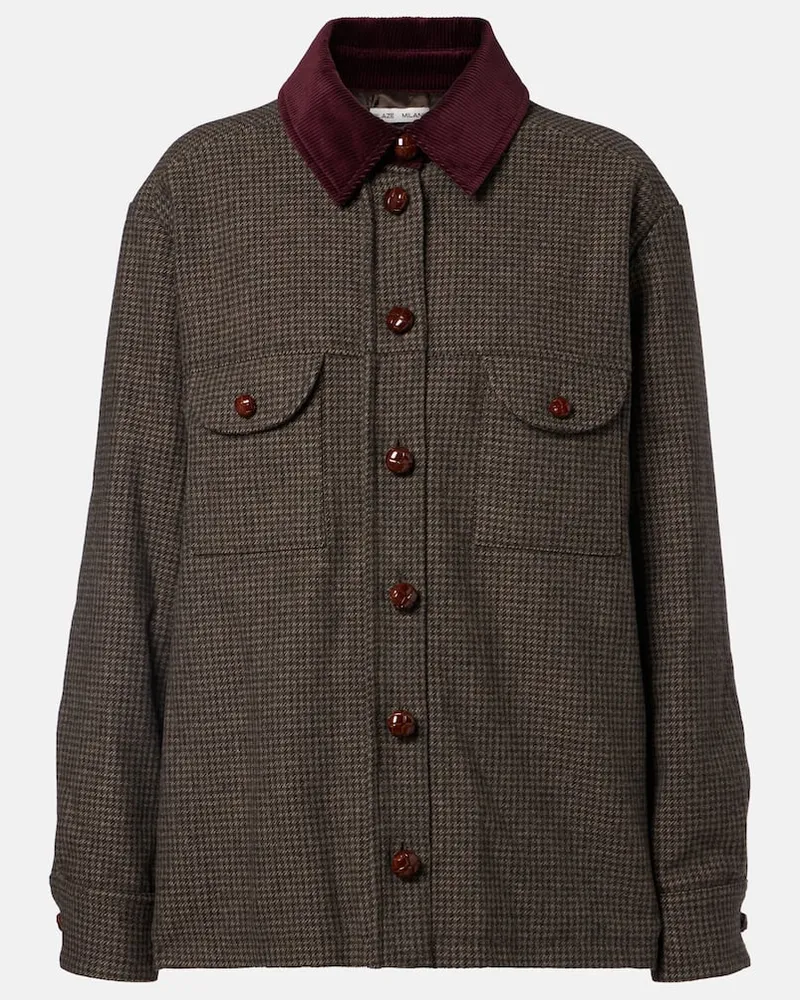 Blazé Milano Blazé Milano Jacke Berber aus einem Wollgemisch mit Cord Braun