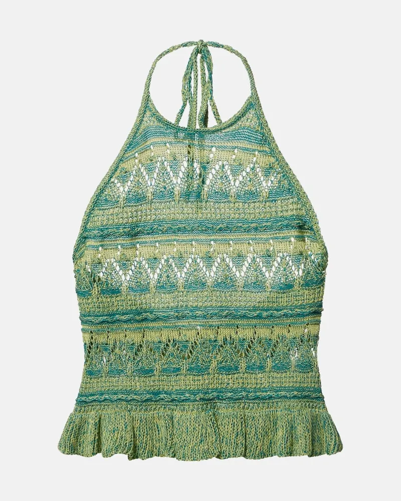 Etro Top aus Häkelstrick Grün