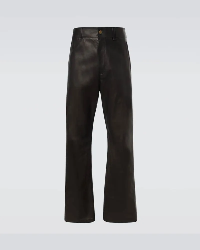 Fear of God Weite Hose aus Leder Schwarz
