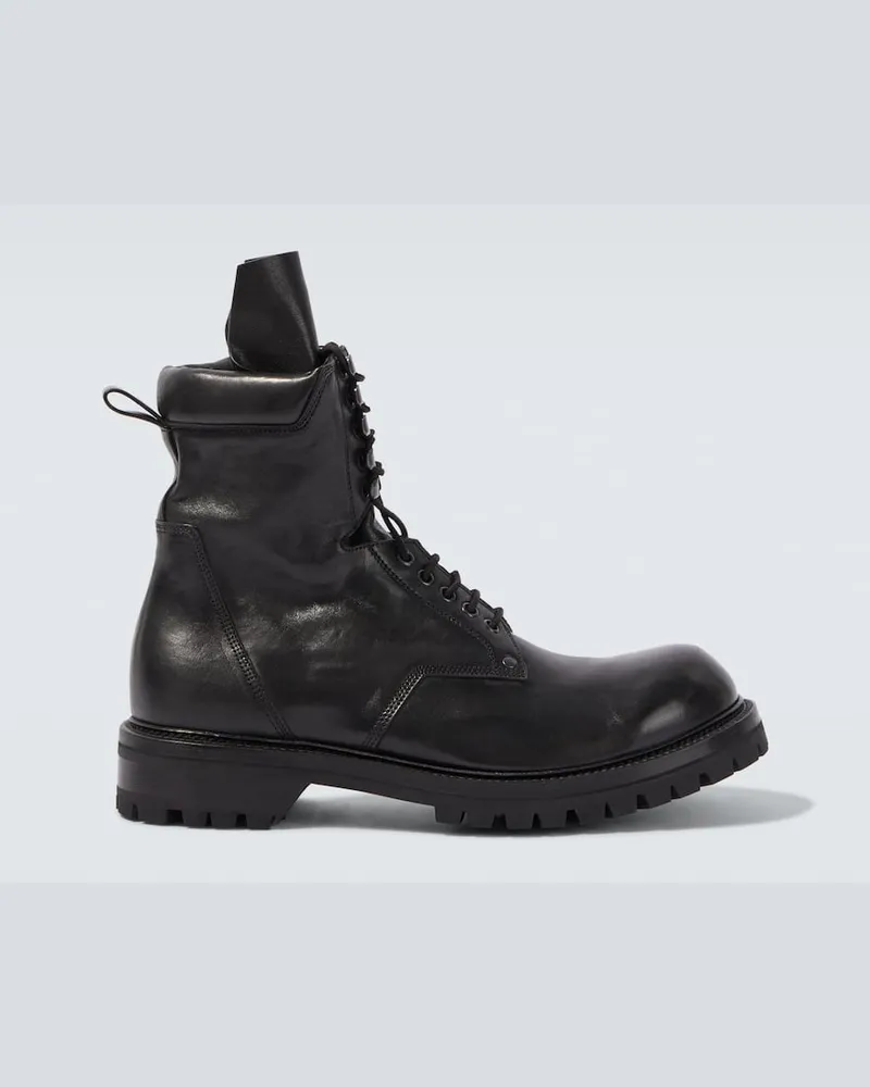 Rick Owens Schnürstiefel aus Leder Schwarz
