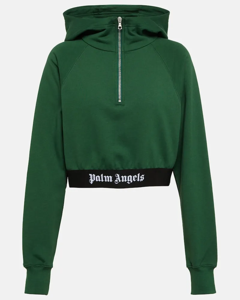 Palm Angels Cropped-Hoodie aus Baumwolle Grün