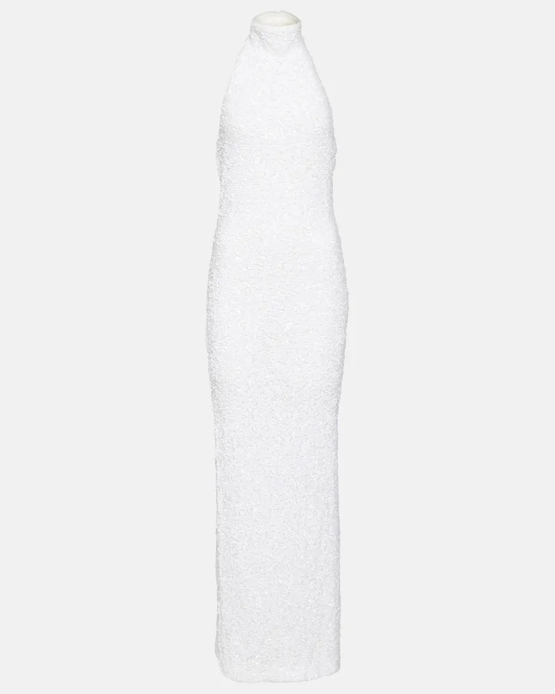 ROTATE Birger Christensen Bridal Maxikleid Kasia mit Pailletten Weiß