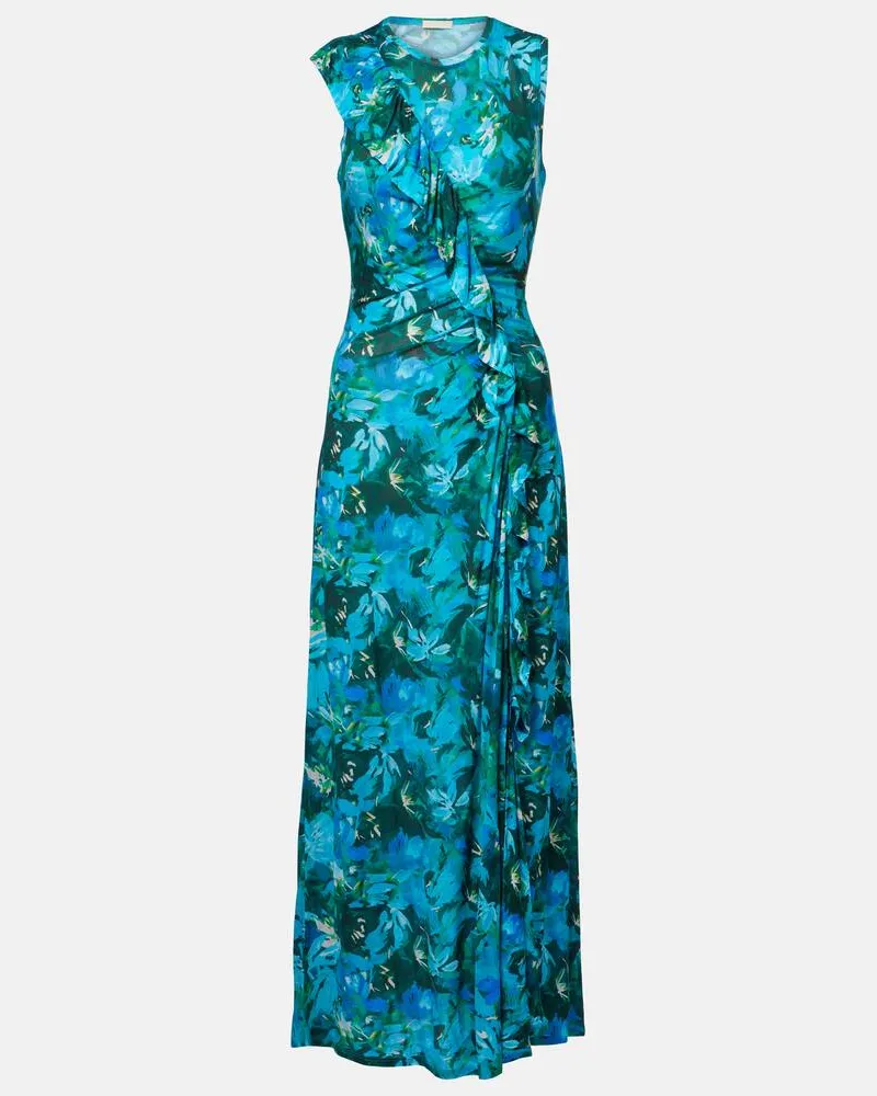 Ulla Johnson Bedrucktes Maxikleid Elise aus Jersey Blau