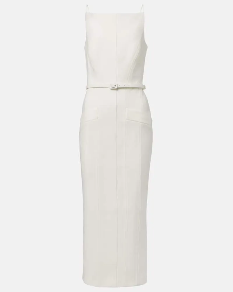 Roland Mouret Midikleid aus Crêpe Weiß